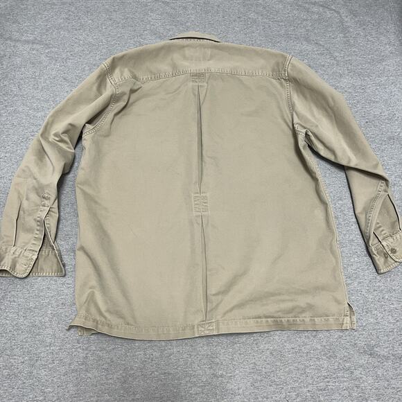 Eddie Bauer Khaki Shirt Mens Size M Button Up Work Outdoor Outfitter Gorp Core - Picture 8 of 8